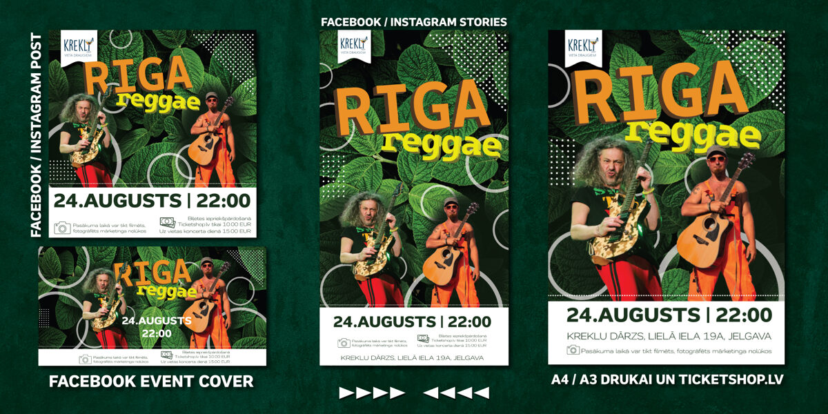 Riga Reggae plakāts, Krekli, Freibi Media